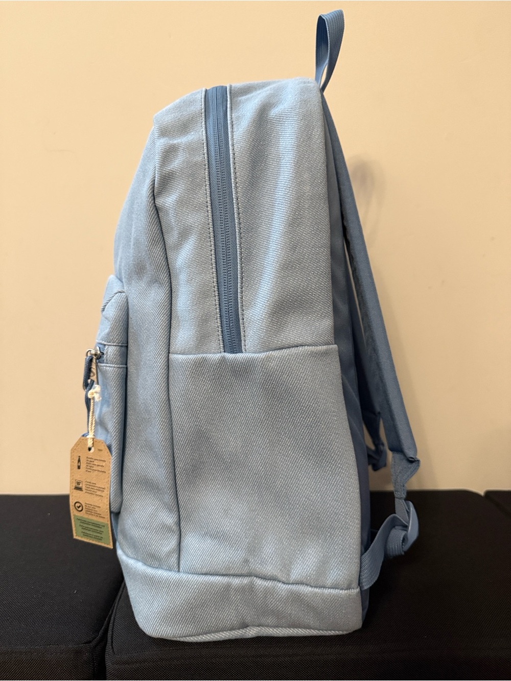 17 inch Jansport Light Blue Canvas Backpack - Picture 3 of 4